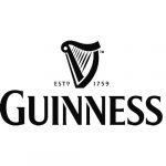 Guinness logo with harp black and white